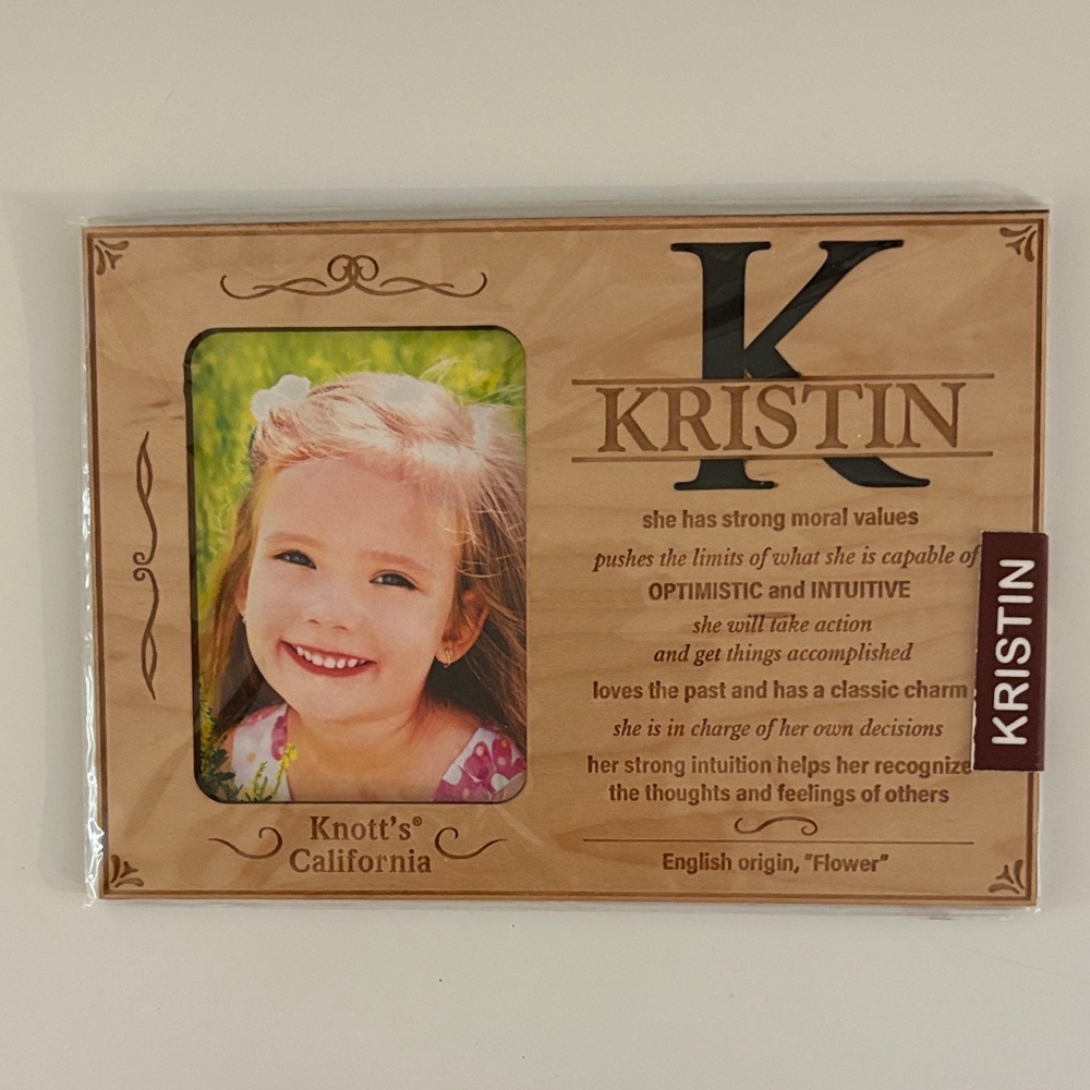 Magnetic 🧲 Wooden Photo Frame with Name 'Kristin'